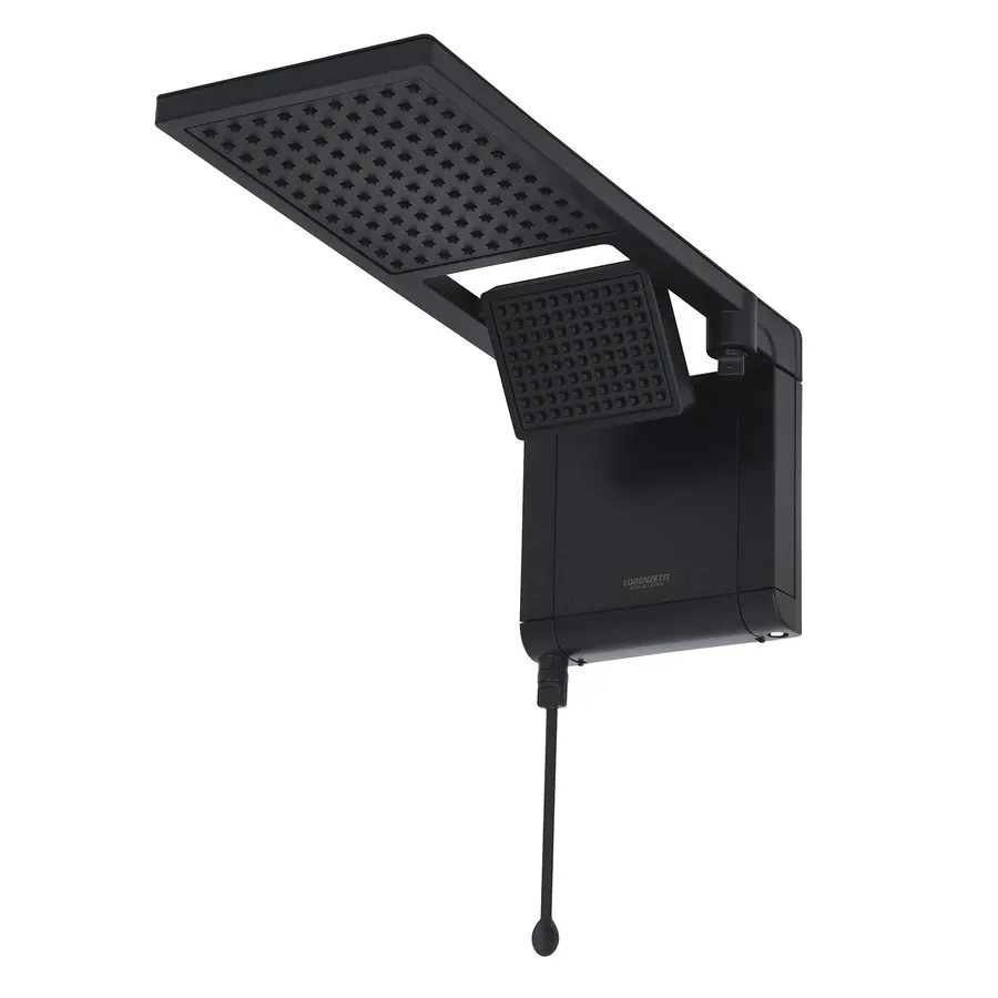 Chuveiro Elétrico Eletrônico 7800W Preto Fosco Quadrado Acqua Duo Ultra Lorenzetti