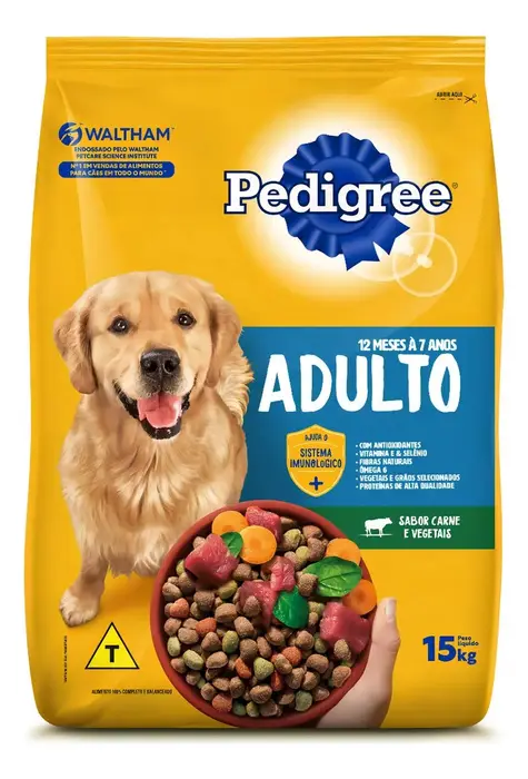 Ração Pedigree Vital Protection 15kg - Carne e Vegetais para Cães Adultos Médios e Grandes