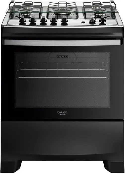 Fogão Dako Supreme Inox Timer 5 Bocas Preto