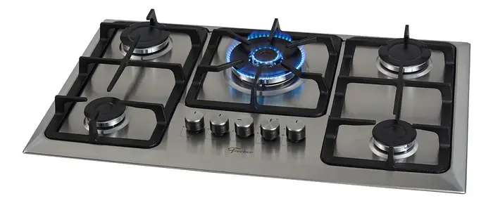 Fogão Cooktop Fischer TC Infinity 5 Queimadores Gás Aço Inoxidável