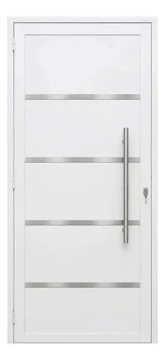Porta Lambril ALLO ESQUADRIAS Frisada 2,10 x 0,90 Branco Direita