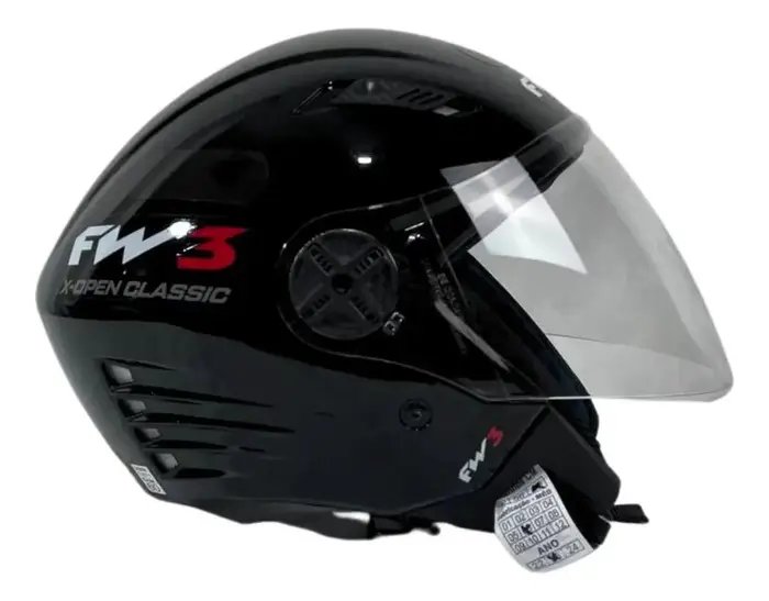 Capacete Aberto X Open FW3 Viseira Cristal Inmetro