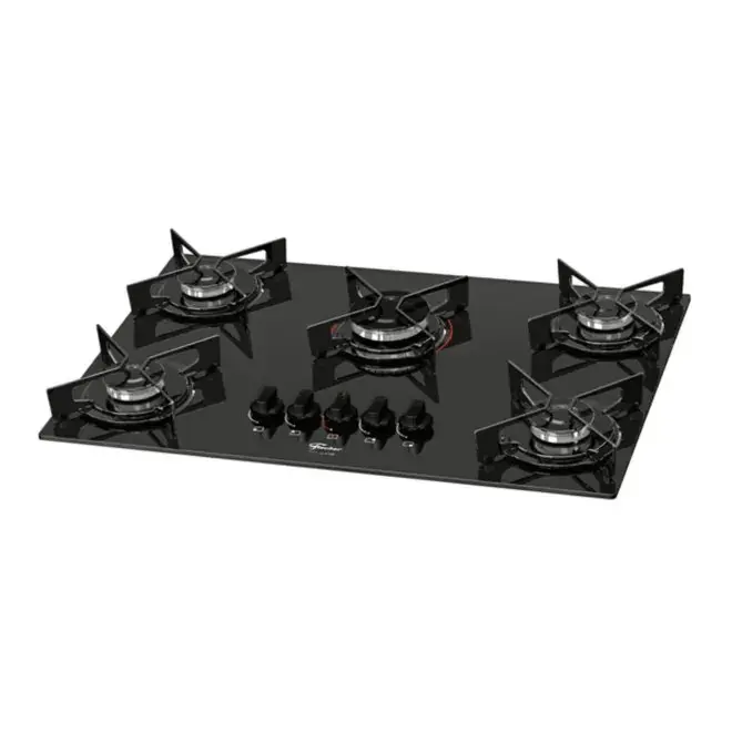 Cooktop 5 Bocas à Gás Fit Line com Mesa de Vidro - FISCHER