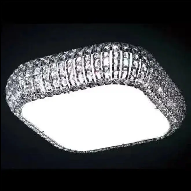 Luminária Plafon Bella Vienna 54cm x 54cm x 15cm - Cromado/Transparente