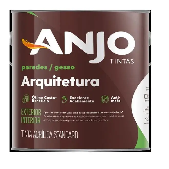Tinta Acrílica Arquitetura Fosco Standard 18L Prata - ANJO