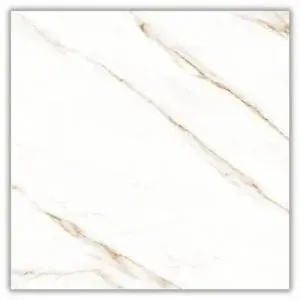 Porcelanato Raggi Oro Retificado Polido Branco 90x90cm 2,43m2