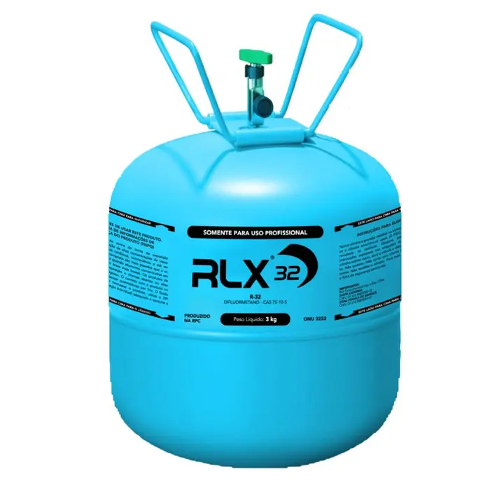 Gás Refrigerante R32 Cilindro de 3Kg com Válvula e Manopla RLX