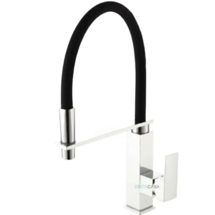 Monocomando para Cozinha Mesa Bica Alta Cromado/Preto Goumert 45cm