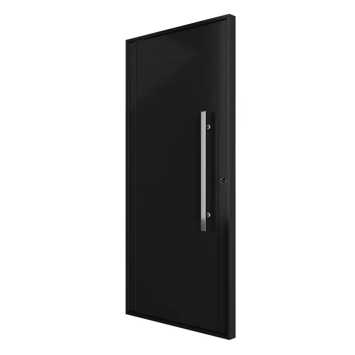 Porta Pivotante Alumínio Preto com Puxador 210x100cm Proex