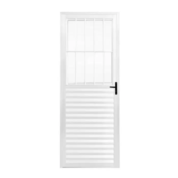 Porta Postigo Alumínio Branco Vidro Liso 210x80cm Lider