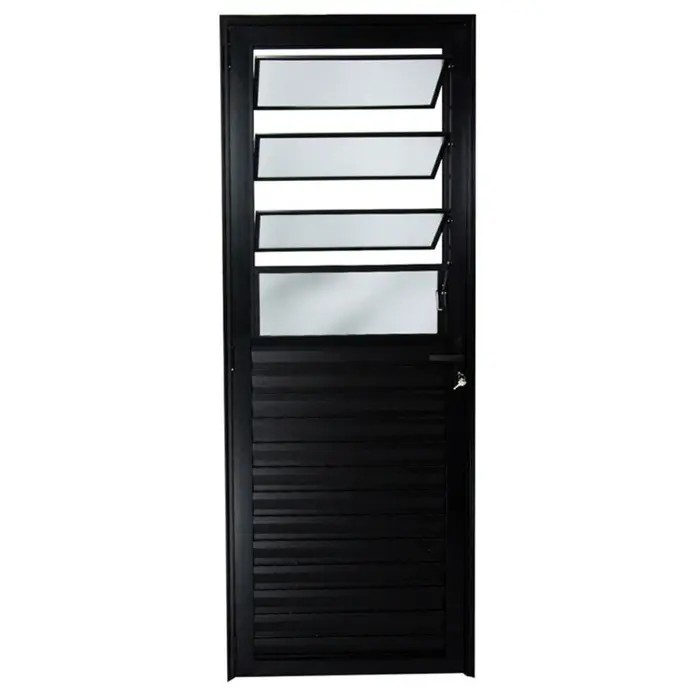 Porta Basculante Vidro Boreal Alumínio Preto 210x80cm Proex