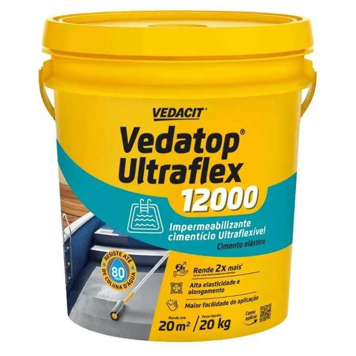 Vedatop Ultraflex 12000 Impermeabilizante Cimento Elástico 20Kg