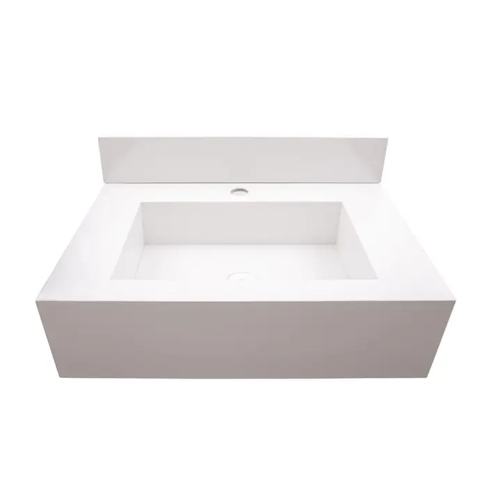 Bancada de Porcelanato para Banheiro Branco Liso 60x40cm RG Nichos