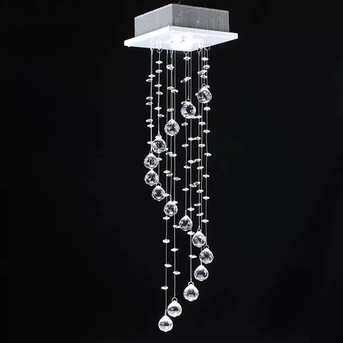 Lustre Plafon de Cristal embutido K9 Legítimo Tipo Cadore 60hz Base 18x18cm GU10*1 – Bivolt