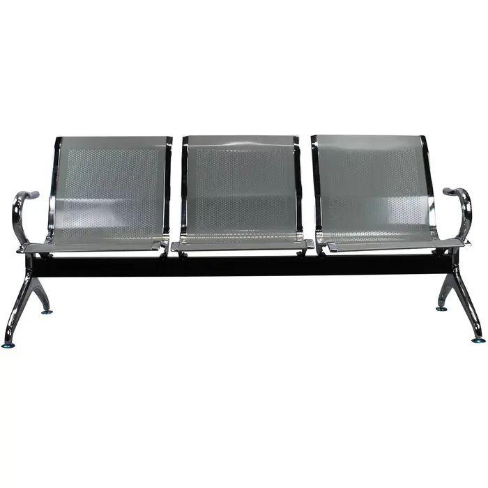 Cadeira Longarina Aeroporto 3 Lugares Cromado – Prata – TCL01