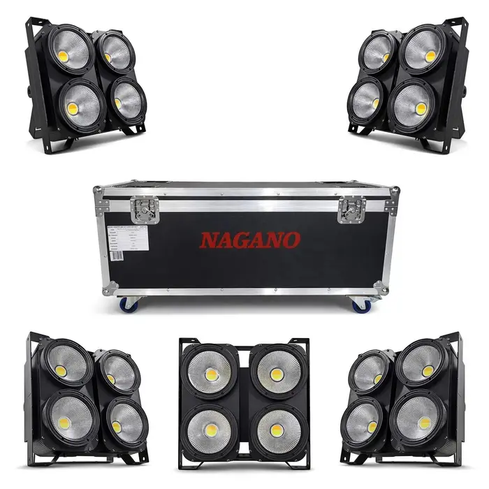 Kit 5 Mini Refletor Brut 400w Led 4 Lâmpadas Quente/Frio com Case