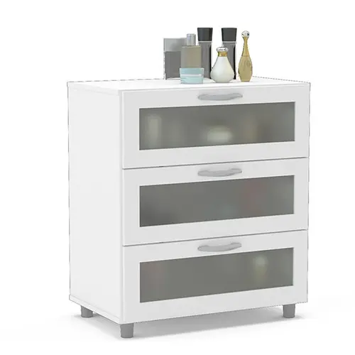 Balcão Itaim – 3 Gavetas Com Vidro