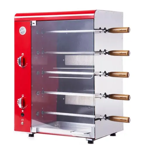 Assador Vertical Com Stang 05 Espetos a Gás GLP – Vermelho