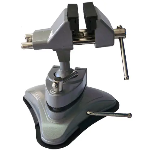 Mini Torno de Bancada com 3 Polegadas com Base de Sucção Cabeça Inclinável e Giratória 360