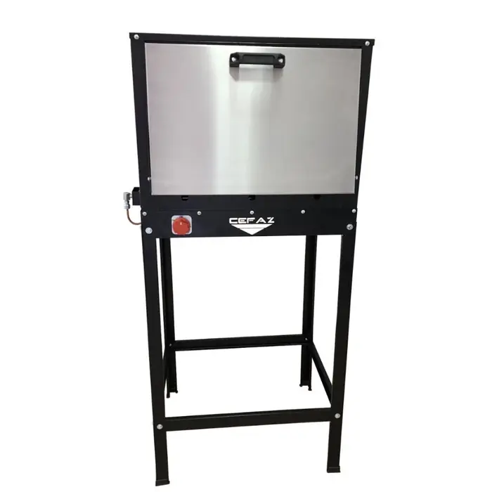 Forno Industrial FRG-15 Grande Baixa Pressão a Gás GLP 100L Tampa de Vidro com Cavalete CEFAZ-FRG-15
