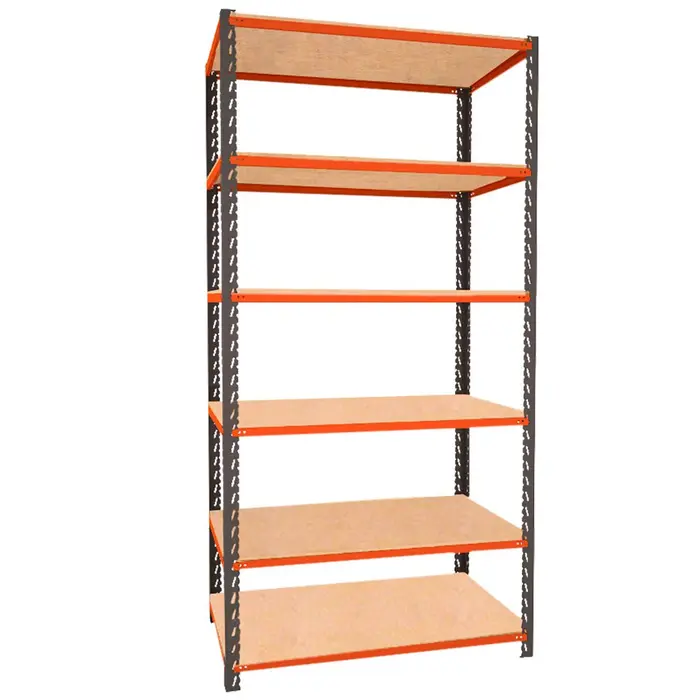 Estante Monta Carga 600x1950mm com 06 Prateleiras MDP Grafite/Laranja PRESTO-40302