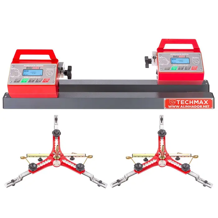 Alinhador Digital com 2 Cabeças Aro 12 a 26Pol. Vermelho ALDW TECHMAX-KIT-CB-GR-ALDW1