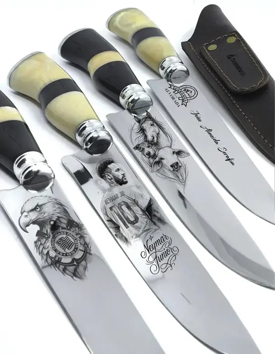 Faca Artesanal Braseiro Co Personalizada Embalagem Presente