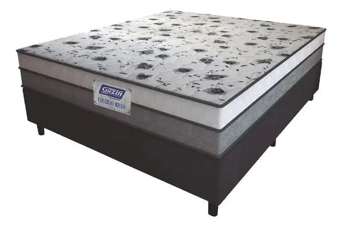Cama box casal colchão espuma d33 fort 138x188x59cm suporta até 150kg